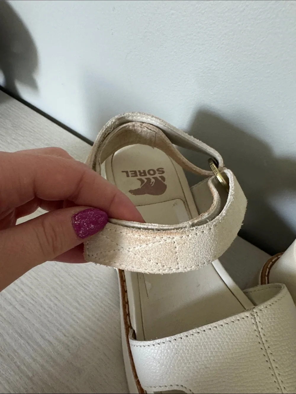 Sorel Joanie IV Ankle Strap Wedge Sandal (Women) - Chalk/Chalk 5.5